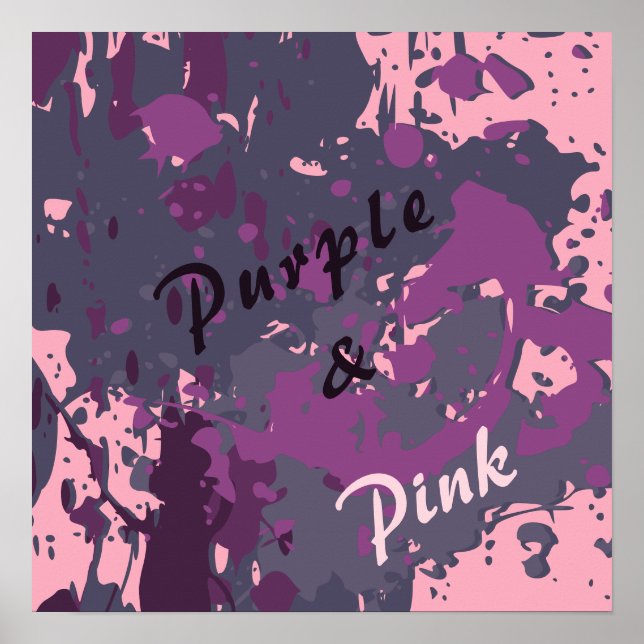 Affiche Peinture Abstraite de peinture vectorielle rose vi (Devant)