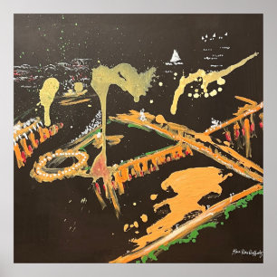 Affiche Peinture Abstraite de Pittsburgh Skyline