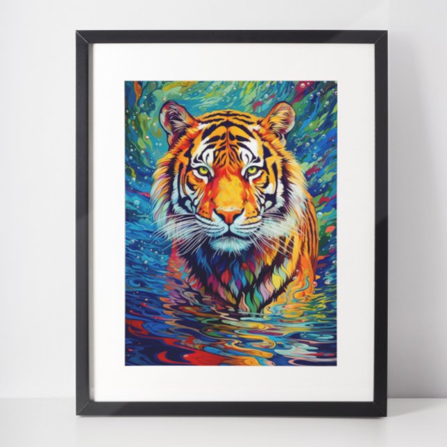 Affiche Peinture abstraite de tigre coloré (Créateur téléchargé)