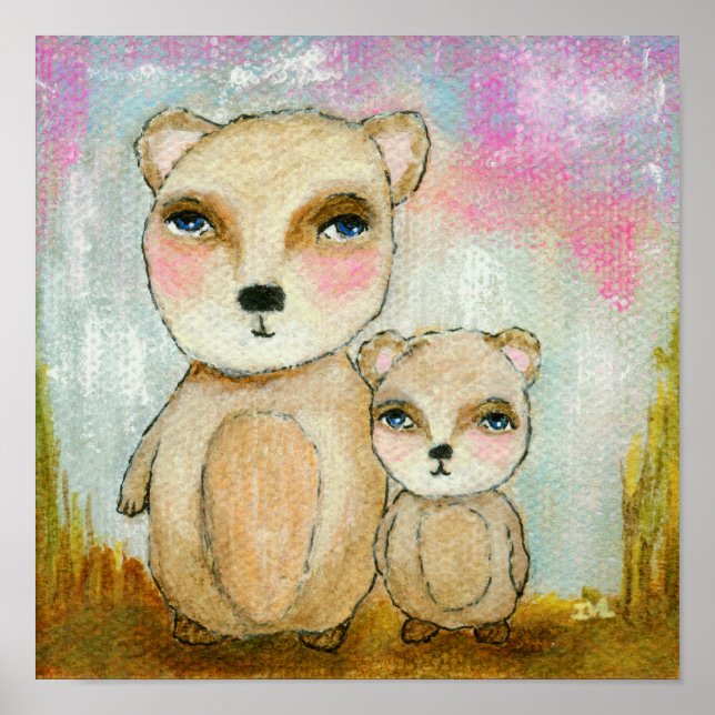 Affiche Peinture Abstraite d'Ours de la Forêt (Devant)