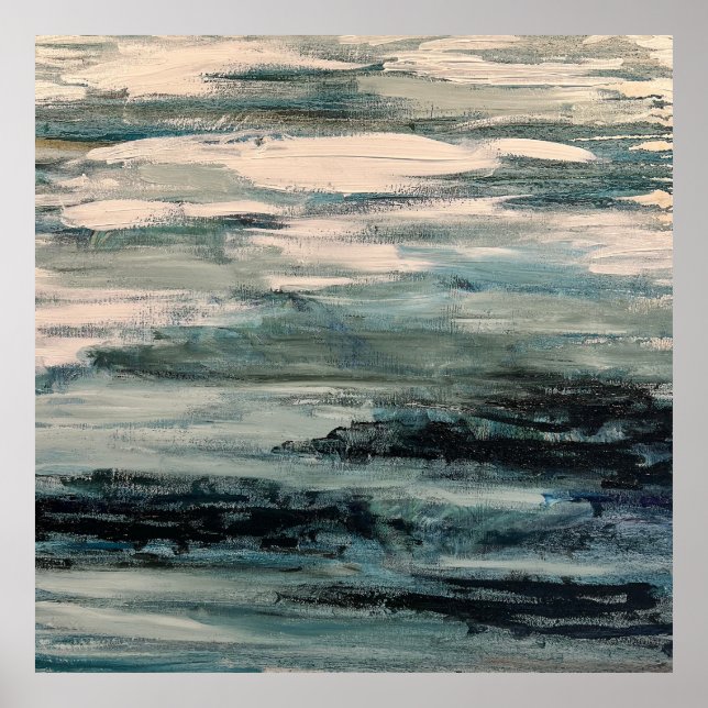Affiche Peinture Abstraite du paysage d'eau (Devant)