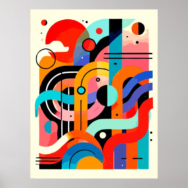 Affiche Peinture Abstraite | Formes Géométriques (Devant)