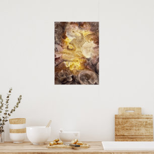 Affiche Peinture Abstraite Luminescente aux Tons de la Ter