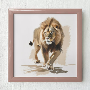 Affiche Peinture Abstraite Moderne de Lion