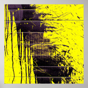 Affiche Peinture abstraite noire goutte sur un oeil brilla