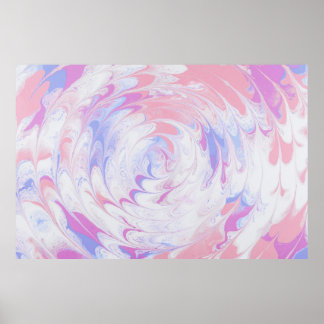 AFFICHE PEINTURE ABSTRAITE ROSE ET BLANCHE