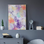 Affiche Peinture Abstraite unique colorée amusante<br><div class="desc">Motif de brosse à peinture abstraite couleur blanc,  violet et blanc,  orangé,  vert menthe,  blanc et blanc. Associez ce design à vos couleurs de décoration intérieure et accrochez-vous un peu de couleur sur votre mur !</div>