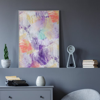 Affiche Peinture Abstraite unique colorée amusante