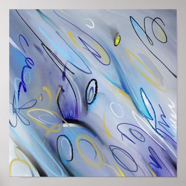 Affiche Peinture abstraite violette (Devant)
