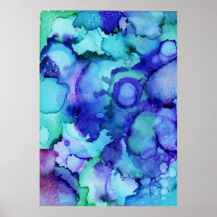 Affiche Peinture abstraite violette et blanche