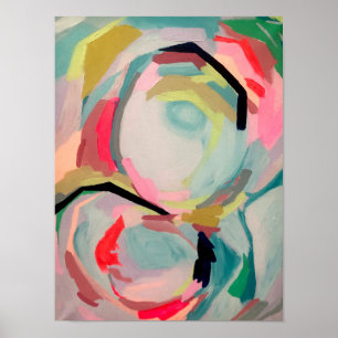 Affiche Peinture acrylique aux couleurs fluoro abstraites