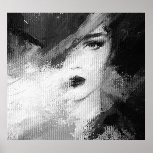 Affiche Peinture acrylique féminine de mode Abstraite