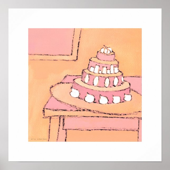 affiche peinture acrylique gâteau (Devant)