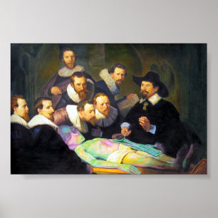 Affiche Peinture Anatomie Leçon Avec Alien Horizontal