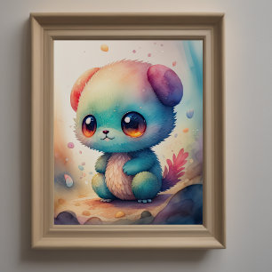 Affiche Peinture aquarelle de Chibi Monster
