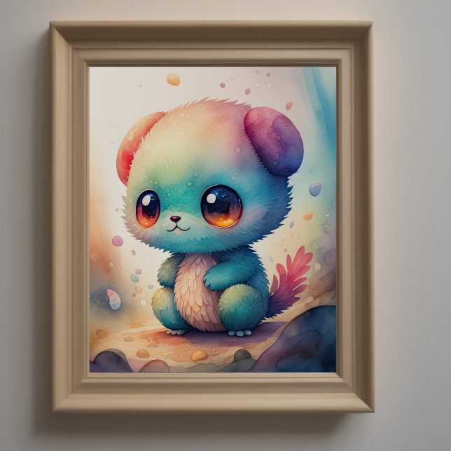 Affiche Peinture aquarelle de Chibi Monster (Créateur téléchargé)