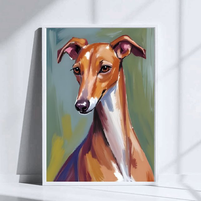 Affiche Peinture aquarelle de chien Lévrier italien (Créateur téléchargé)
