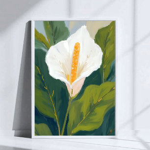 Affiche Peinture aquarelle de fleur de lili peace