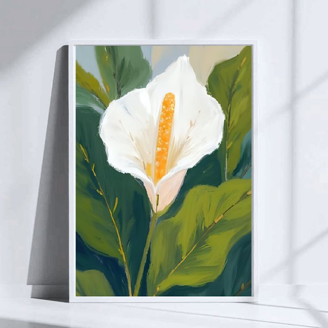 Affiche Peinture aquarelle de fleur de lili peace (Créateur téléchargé)