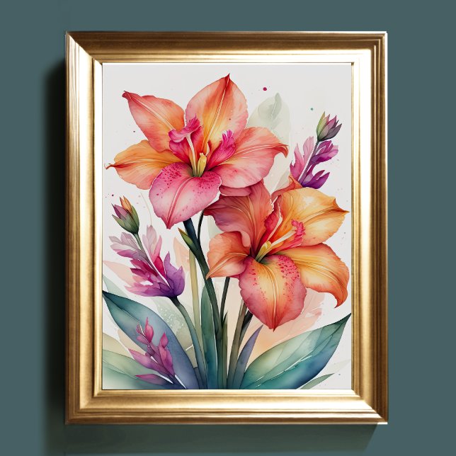 Affiche Peinture aquarelle de Gladiolas V (Créateur téléchargé)