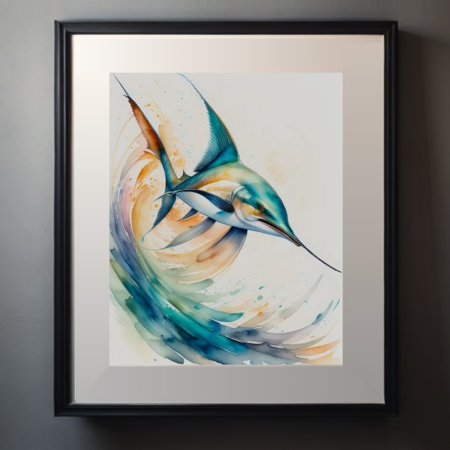 Affiche Peinture aquarelle de Marlin (Créateur téléchargé)
