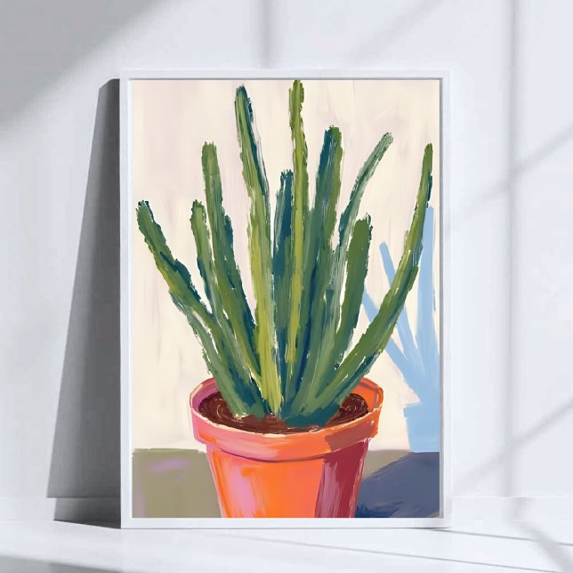 Affiche Peinture aquarelle de plante de cactus verts (Créateur téléchargé)