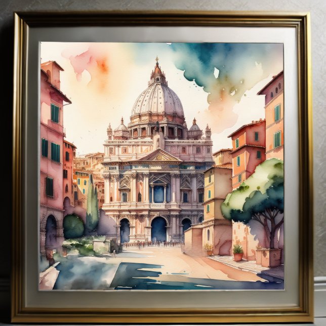 Affiche Peinture aquarelle de Rome Italie (Créateur téléchargé)