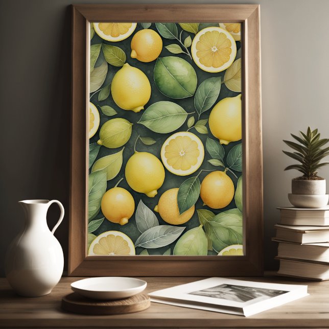 Affiche Peinture aquarelle des citrons (Créateur téléchargé)