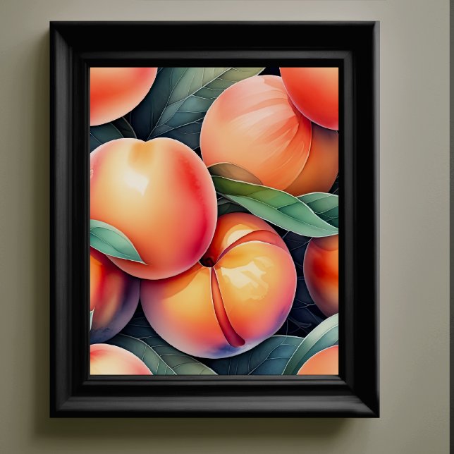 Affiche Peinture aquarelle des pêches (Créateur téléchargé)