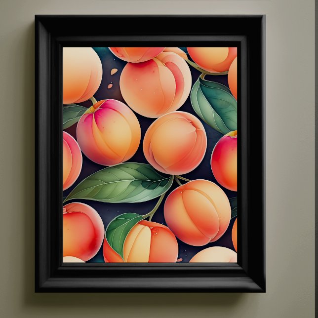 Affiche Peinture aquarelle des pêches II (Créateur téléchargé)