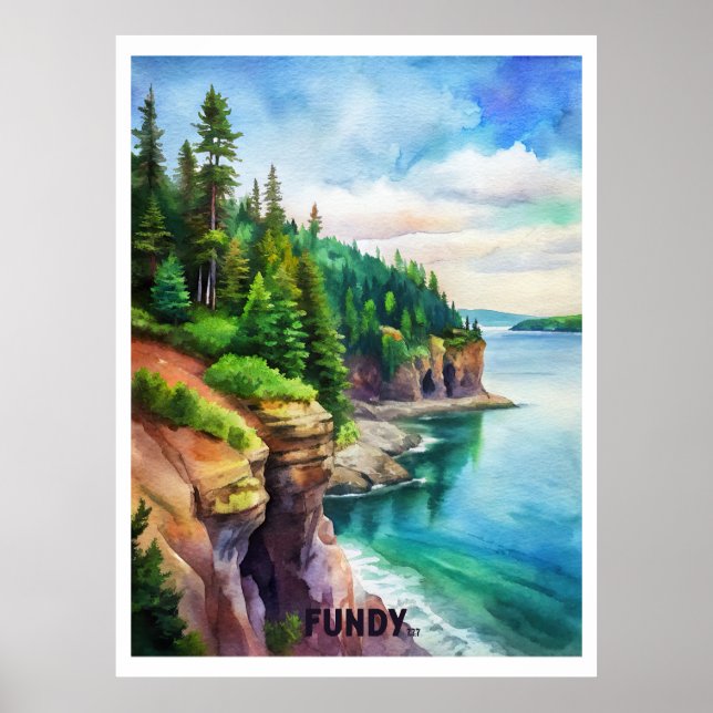 Affiche Peinture aquarelle du parc national Fundy (Devant)