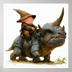 Affiche Peinture aquarelle d'un elfe guerrier sans peur