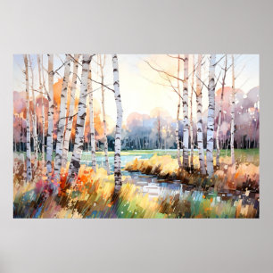 Affiche Peinture aquarelle en bois pacifique Imprimer