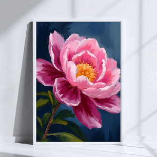 Affiche Peinture aquarelle florale Fleur rose