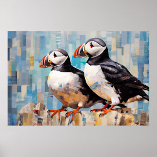 Affiche Peinture Art Décor Oiseau Oiseau de Puffin