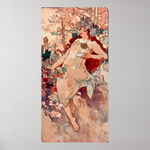 Affiche Peinture Art Nouveau d'automne par Alphonse Mucha