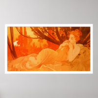 Peinture Art Nouveau inspirée de Mucha