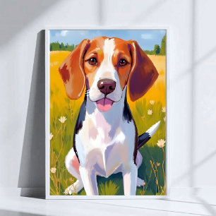 Affiche Peinture artistique de chien Beagle