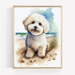 Affiche Peinture artistique de chien Bichon Frise