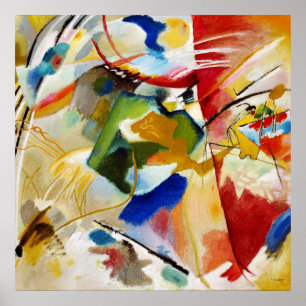 Affiche Peinture avec centre vert, W. Kandinsky Abstrait
