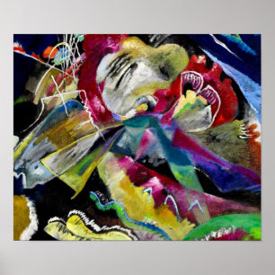 Affiche Peinture avec lignes blanches - Kandinsky