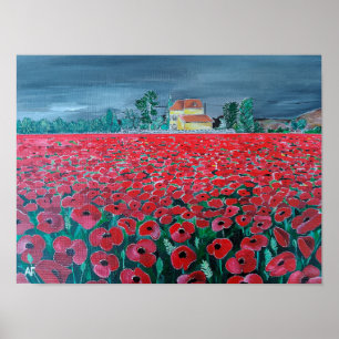 Affiche Peinture Campo de Amapolas par Alfred Fox