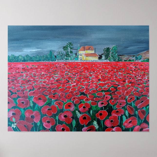 Affiche Peinture Campo de Amapolas par Alfred Fox (Devant)