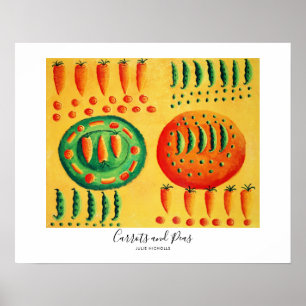 Affiche Peinture Carottes et Pois