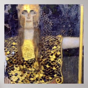 Affiche Peinture célèbre de Gustav Klimt Pallas Athena