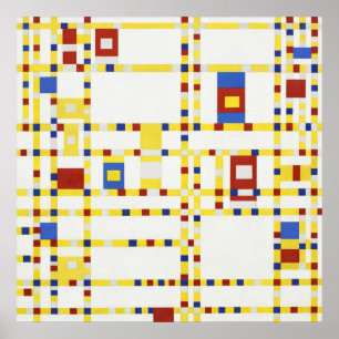 Affiche Peinture célèbre Piet Mondrian Broadway Boogie Woo