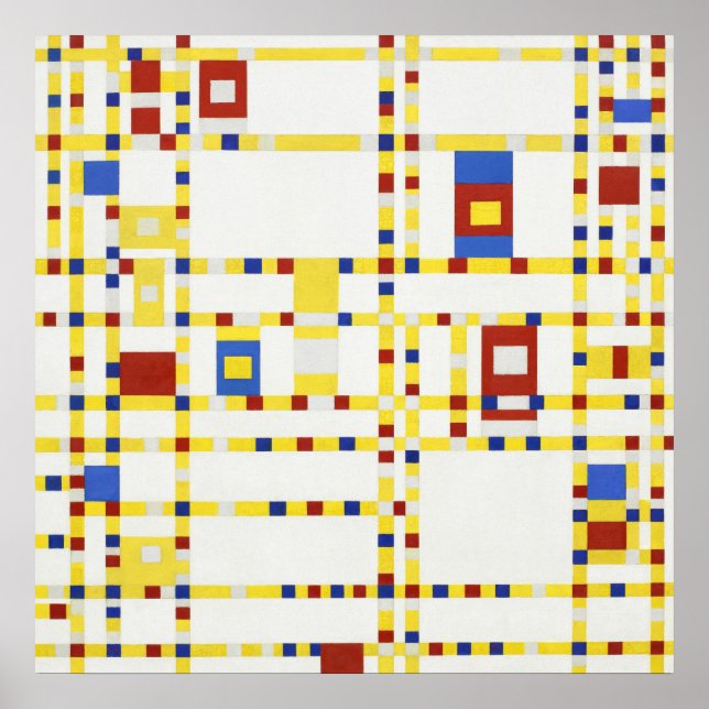 Affiche Peinture célèbre Piet Mondrian Broadway Boogie Woo (Devant)