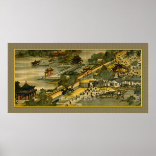 Affiche Peinture chinoise ancienne, ville