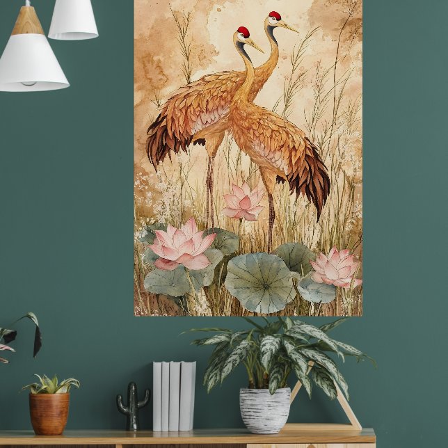 Affiche peinture chinoise traditionnelle de style "fleurs  (Salon 1)