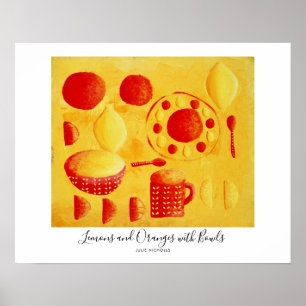 Affiche Peinture Citrons et Oranges avec bols